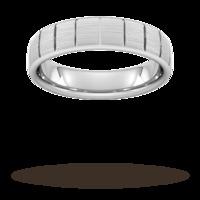 6mm D Shape Standard vertical lines Wedding Ring in 950 Palladium
