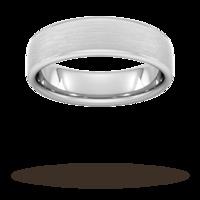 6mm D Shape Standard Matt Finished Wedding Ring in 18 Carat White Gold
