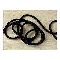 6mm Round Soft Velvet Nylon Cord Black