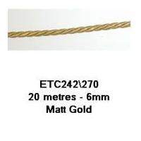 6mm essential trimmings decorative cord trimming matt gold