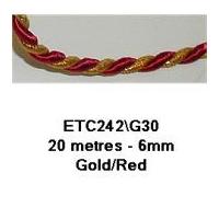 6mm essential trimmings decorative cord trimming goldred