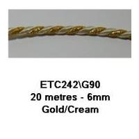 6mm essential trimmings decorative cord trimming goldcream