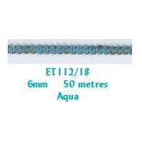 6mm Essential Trimmings Strung Single Sequin Trimming Aqua