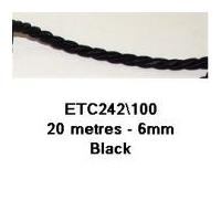 6mm Essential Trimmings Decorative Cord Trimming Black