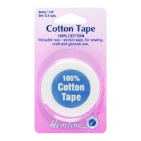 6mm hemline cotton tape white