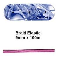 6mm hemline flat polyester elastic pink