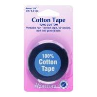 6mm Hemline Cotton Tape Black