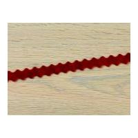 6mm May Arts Velvet Zig Zag Ribbon Red