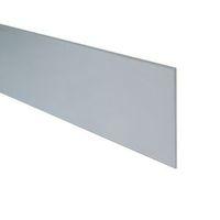 6mm Metallic White Glass Bathroom Upstand Bevelled Edge