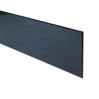 6mm metallic black glass bathroom upstand bevelled edge