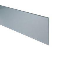 6mm Metallic Silver Glass Bathroom Upstand Bevelled Edge