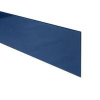 6mm Royal Blue Glass Bathroom Upstand Bevelled Edge