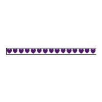 6mm Celebrate Satin Heart Print Ribbon Purple/White