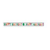 6mm Celebrate Happy Birthday Balloons Ribbon Orange/Green/Pink