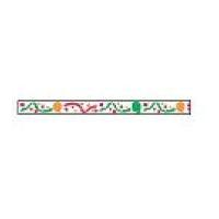 6mm Celebrate Balloon & Streamer Ribbon Orange Green Pink/White