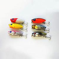 6pcs Hengjia Popper Baits Popper Fishing Lures 2.7g g 35mm