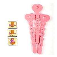 6Pcs New Fashion Pink Soft Hair Curler Sponge Spiral Curls Roller Diy Salon Tool Curling Tool Pink Color