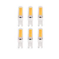 6pcs Dimmable BRELONG 3W COB LED Lights G9 G4 E14 White / Warm White Bulb AC220-240V