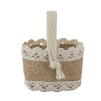 6pc yellow jute fabric favor tins and pails basket for wedding flower  ...