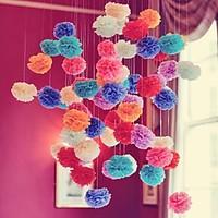 6pcs - 4 inch Tissue Paper Pom Flowers Beter Gifts Wedding Decorations