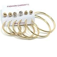 6pairs Stud Earrings Hoop Earrings Earrings Set Imitation Pearl Dangling Style Multi-ways Wear Pearl Alloy Round Jewelry ForWedding Party Daily