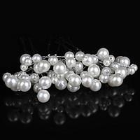 6PCS Women\'s Pearl Headpiece-Wedding U Shape Hair Pin / Hair Stick Jewelry