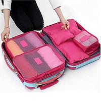 6PCS Travel Bag Packing Cubes Luggage Organizer / Packing Organizer Waterproof Dust Proof Durable Foldable for Travel Storage Oxford Cloth