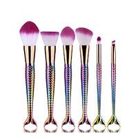 6pcs colorful double fish tail makeup brush set blush brush eyeshadow  ...