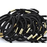 6pc simple and practical high elastic black elastic hair bands