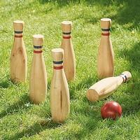 6shypin wooden skittles game