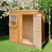 6x4 caldey pent shiplap wooden shed with assembly service base include ...
