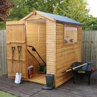 6x4 apex shiplap wooden shed with assembly service base included