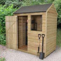 6X4 Reverse Apex Overlap Wooden Shed with Assembly Service