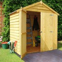 6X4 Apex Overlap Wooden Shed with Assembly Service Base Included