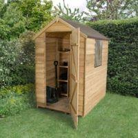 6X4 Apex Overlap Wooden Shed with Assembly Service Base Included