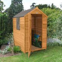 6X4 Apex Overlap Wooden Shed with Assembly Service Base Included