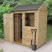 6X4 Reverse Apex Overlap Wooden Shed Base Included