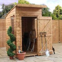 6x4 aero curved roof shiplap wooden shed with assembly service base in ...