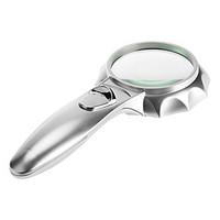 6X 65mm Handheld Magnifier Illuminated Pocket Magnifying Glass with 6-LED White Light (2 x AAA)
