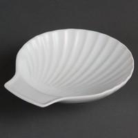 6X Olympia Scallop Shell Dishes 130mm Porcelain Oven Bakeware Pan Cooking Trays