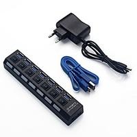 7 PORT USB 3.0 HUB High Speed Power Cable For PC Desktop Laptop Notebook