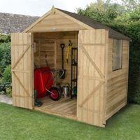 7 X5 Apex Overlap Wooden Shed Base Included