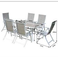 7 piece Garden Table Chairs Bistro Set