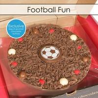 7 Inch Football Fun Chocolate Pizza Surprise Exclusive Bag of Gourmet Belgian Milk Chocolate Buttons - Gourmet Chocolate Pizza Company