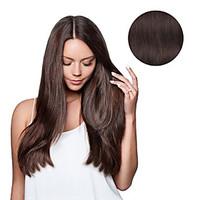7 Pcs/Set #4 Dark Brown Mocha Brown Clip In Hair Extensions 14Inch 18Inch 100% Human Hair