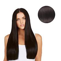 7 Pcs/Set #1b Natural Black Off Black Clip In Hair Extensions 14Inch 18Inch 100% Human Hair