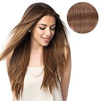 7 pcsset 6 chestnut brown clip in hair extensions 14inch 18inch 100 hu ...