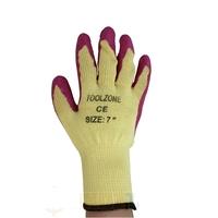 7\' Extra Small Pink Toolzone Latex Dipped Gloves