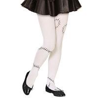 7-10 Years White Frankenstein Pantyhose With Stitches