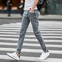 7 summer stretch jeans male version of Slim pants feet pants influx of young students Men